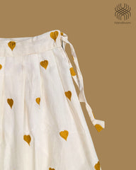 Onam Special Golden Heart Kerala Traditional Skirt Set for Girls