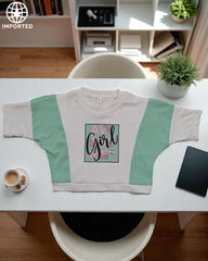 Stylish "AW Girl" T-Shirt & Denim Shorts Set - Imported