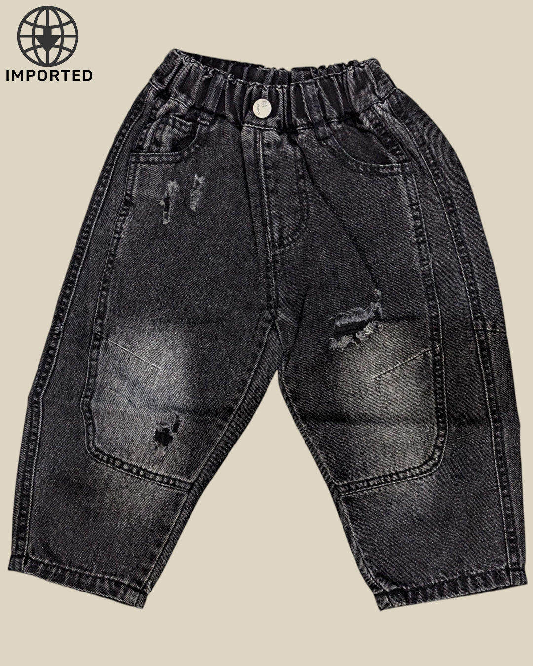 Imported PA LEI SELECT Sweatshirt & Distressed Black Jeans Set for Kids