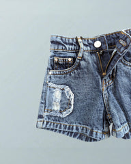 Stylish "AW Girl" T-Shirt & Denim Shorts Set - Imported