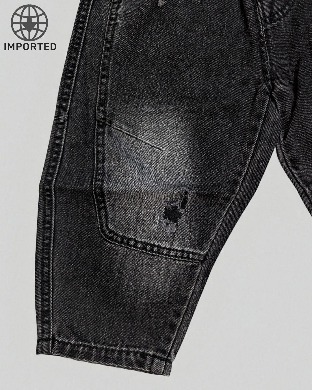 Imported Distressed Black Jeans for Kids