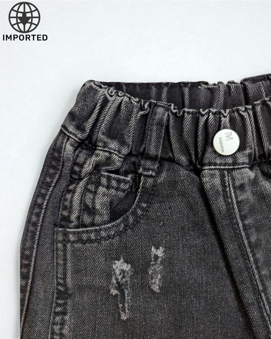 Imported PA LEI SELECT Sweatshirt & Distressed Black Jeans Set for Kids