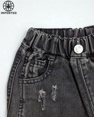 Imported PA LEI SELECT Sweatshirt & Distressed Black Jeans Set for Kids