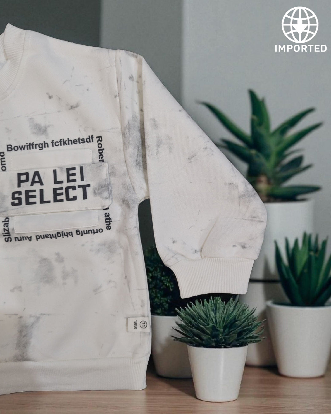 Imported PA LEI SELECT Sweatshirt & Distressed Black Jeans Set for Kids